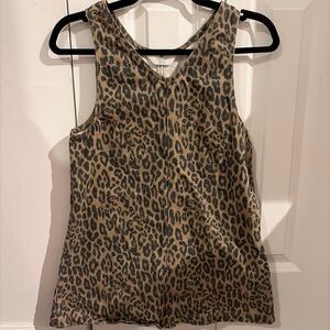 H & M Cheetah Print Size 10 Denim Material Tank Top